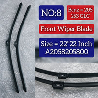 Front Wiper Blade Set (22'22 Inch) A2058205800 Compatible With MERCEDES-BENZ C-CLASS (W205) & GLC (X253) Tag No.8