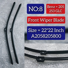 Front Wiper Blade Set (22'22 Inch) A2058205800 Compatible with MERCEDES-BENZ C-CLASS (W205) & GLC (X253) Tag No.8