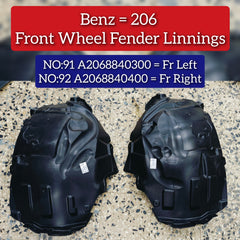 Front Right Fender Liner 2068840400 A2068840400 Compatible With Mercedes-Benz C-CLASS W-206 Tag No.92