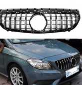 GTR Silver Chrome Show Grill Compatible With Mercedes Benz B-Class W246 (2015-2019) Tag 43