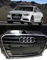 Show grill Compatible With Audi A3(2014-16) AMG Black Chrome