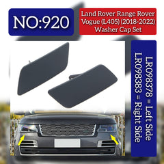Washer Cap Set Left LR098378 & Right LR098383 Compatible With Range Rover Vogue - L405 (2018-2022) Tag No.920