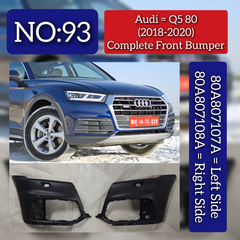 Front Complete Bumper Left 80A807107A & Right 80A807108A Compatible With Audi Q5 (FYB, FYG) - (2018-2020) Tag No.93