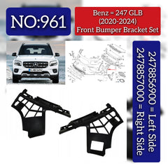 Front Bumper Bracket Left (2478856900) & Right (2478857000) Compatible With Mercedes-Benz GLB Class W247 (2020-2025) Tag No.961