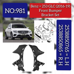 Front Bumper Bracket Left 2538850765 & Right 2538850865 Compatible With MERCEDES-BENZ GLC X253 2016-2019 Tag No.981