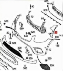 Front Bumper Bracket Left 2538851700 & Right 2538851800 Compatible With Mercedes-Benz GLC-CLASS W253 (2016-2019) Tag No.990