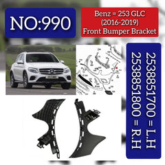 Front Bumper Bracket Left 2538851700 & Right 2538851800 Compatible With Mercedes-Benz GLC-CLASS W253 (2016-2019) Tag No.990