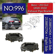 Rear Bumper Bracket Left 2538852406 & Right 2538852706 Compatible With Mercedes-Benz GLC-CLASS W253 (2020-2022) Tag No.996