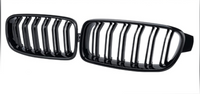 Glossy Black Kidney Grill Set Compatible With BMW 3 Series F30 (2012-19)Tag 9