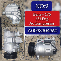 AC Compressor A0038304360 Compatible With MERCEDES-BENZ A-CLASS (W176) & B-CLASS Sports Tourer (W246, W242) & CLA Coupe (C117) & GLA-CLASS (X156)