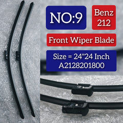 Front Wiper Blade Set (24 +24Inch) A2128201800 A2048201145 A2048203145 A2048203245 A2128201700 Compatible with MERCEDES-BENZ E-CLASS (W212) Tag No.9