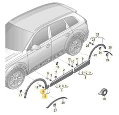 Front Right Wheel Arch (EYEBROW) 4M0853718J Compatible With AUDI Q7 4M (2016-2020) Tag No.90