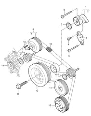 Belt Tensioner With Pulley 94810240323 Compatible With PORSCHE CAYENNE (92A)