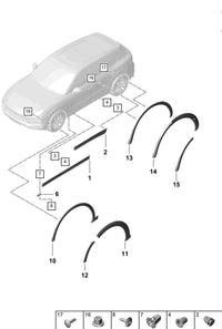 Rear Left Wheel Arch (EYEBROW) 9Y0854731K Compatible With Porsche Cayenne 2020