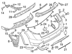 Rear Bumper Bracket Left 95850539300 Right 95850539400 Compatible With Porsche Cayenne 2011