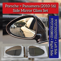 Side Mirrior Glass Set Left 97073103702 & Right 97073103802 Compatible With Porsche Panamera (2010-2017)