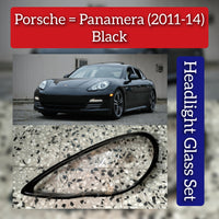 Front Headlight Glass Black Compatible With Porsche Panamera (2011-14)