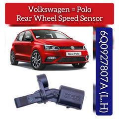 Rear Left ABS Wheel Speed Sensor 6Q0927807A 6Q0927807B WHT003863 WHT003863C Compatible With VW POLO V 6R1, 6C1