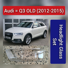 Headlight Lens Cover Car Front Shell Cover Transparent Headlamp Compatible for Audi Q3 (Old) 2012-2015.