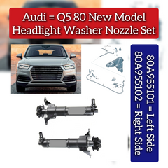 Headlight Washer Nozzle Set Left 80A955101 80D955101 Right 80A955102 80D955102 Compatible With AUDI Q5 (FYB, FYG)