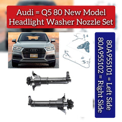 Headlight Washer Nozzle Set Left 80A955101 Right 80A955102 Compatible With AUDI Q5 (FYB, FYG)