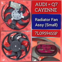 Engine Cooling Fan Motor Fan Assembly (Small) 7L0959455F Compatible With AUDI Q7 (4LB) & PORSCHE CAYENNE (9PA) & VW TOUAREG (7LA, 7L6, 7L7)