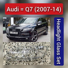 Front Headlight Glass Compatible with Audi Q7 2007-14.