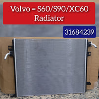 Radiator 31684239 Compatible With Volvo S60 XC60 S90 V90