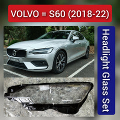 Front Headlight Glass Compatible with VOLVO S60 2018 - 2022.