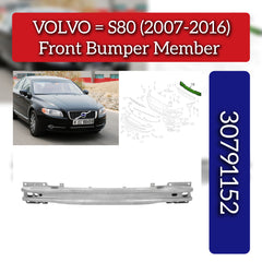Front Bumper Member 30791152 Compatible With VOLVO S80 (2007-2016)