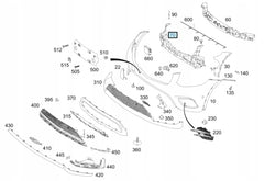 Front Bumper Support Center 2538850065 Compatible With MERCEDES-BENZ GLC X253 2016-2019 Tag No.982