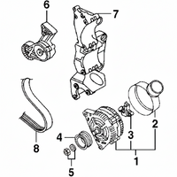 Belt Tensioner With Pulley 06A903315D 06A903315E 06A903315F Compatible With SKODA OCTAVIA I (1U2) & OCTAVIA I Combi (1U5)