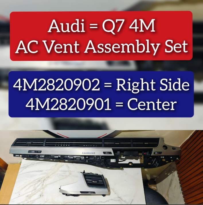 Audi Q7 4MB 4LB AC Vent Grille Assembly Right 4M2820902 Center 4M2820901 OEM Replacement