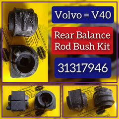 Rear Balance Rod Bush Kit 31317946 1254285 1301732 Compatible With VOLVO V40 Hatchback (525)