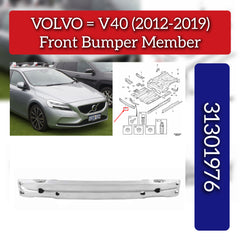 Front Bumper Member 31301976 Compatible With Volvo V40