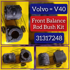 Front Stabilizer Sway Bar Bushing Kit 31317248 BK315484AA Compatible With VOLVO V40 Hatchback (525)