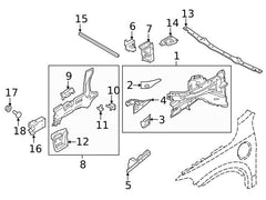 Front Bumper Member Bracket Left 31420635 Right 31420636 Compatible With VOLVO S90 2017-2020 Tag No.2805