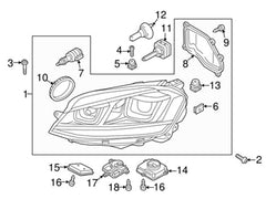 LED Headlight Daytime Running Light Module 3D0941329A Compatible With VW GOLF MK7 GTI Tag No..269