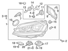 LED Headlight Daytime Running Light Module 5N0941329 Compatible With VW GOLF VII Van (5G1)