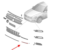 Front Bumper Chrome Left 3G0853253 Right 3G0853254 Compatible With Volkswagen PASSAT B8 (362) Tag No.167