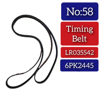 Belt LR035542 6PK2445 Compatible With AUDI A4 B8 (8K2) | A4 / S4 & JAGUAR XF I (X250) & MERCEDES-BENZ G-CLASS (W463) & LAND ROVER DISCOVERY V (L462) & RANGE ROVER III (L322) & RANGE ROVER IV (L405) Tag 58