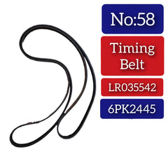 Belt LR035542 6PK2445 Compatible With AUDI A4 B8 (8K2) | A4 / S4 & JAGUAR XF I (X250) & MERCEDES-BENZ G-CLASS (W463) & LAND ROVER DISCOVERY V (L462) & RANGE ROVER III (L322) & RANGE ROVER IV (L405) Tag 58