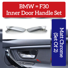 Inner Door Handle Set (Set Of 2) Matt Chrome Compatible With BMW 3-Series F30