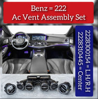 Ac Vent Assembly Set Left+Right 2228300154 Center 2228310445 Compatible With Used Benz=222 E Class W222 MERCEDES BENZ