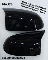 Side Mirror upper cover (Side Mirror cover) Glossy Black Horn Model Left 51168496623 & Right 51168496624 Compatible With BMW X3 G01 & X5 G05 2018-2024 TAG-SMC-69