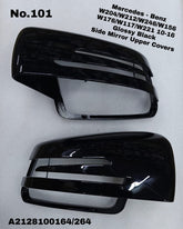 Side Mirror upper cover (Side Mirror cover) Glossy Black Left A2128100164 & Right A2128100264 Compatible With Mercedes Benz C-CLASS W204 & E-CLASS W212 & W221 W117 W176 W246 W156TAG-SMC-101
