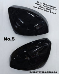 Side Mirror upper cover (Side Mirror cover) Glossy Black Fiber Left EJ32-17E701-AA & Right EJ32-17E702-AA Compatible With JAGUAR F-PACE 2014-2019 TAG-SMC-05