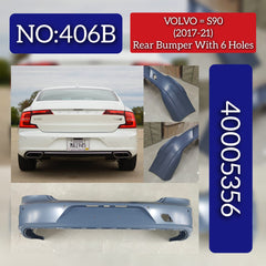 Rear Bumper With 6 Holes 40005356 Compatible With VOLVO S90 2017-2021 Tag-406B