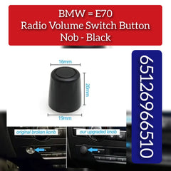 Radio Volume Switch Button Nob-Black 65126966510 Compatible with BMW X5 E70