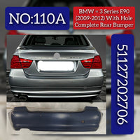 Rear Bumper With Hole 51127202706 Compatible With BMW BMW 3 SERIES E90 2006-2012 Tag No.110A